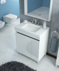 Alternative view of Vanitory Linea Aqua 80cm Schneider Blanco Texturado Completo
