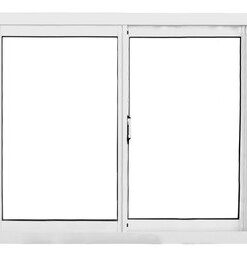 Ventana Aluminio Blanco línea herrero 100x80 c.vidrio
