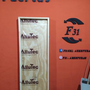 Puerta Placa Pino Marco Pino ALLUTEC Hoja 60/70 Marco 4"