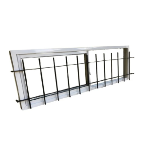Ventana Aluminio Blanco 150x050 con Reja Reforzada